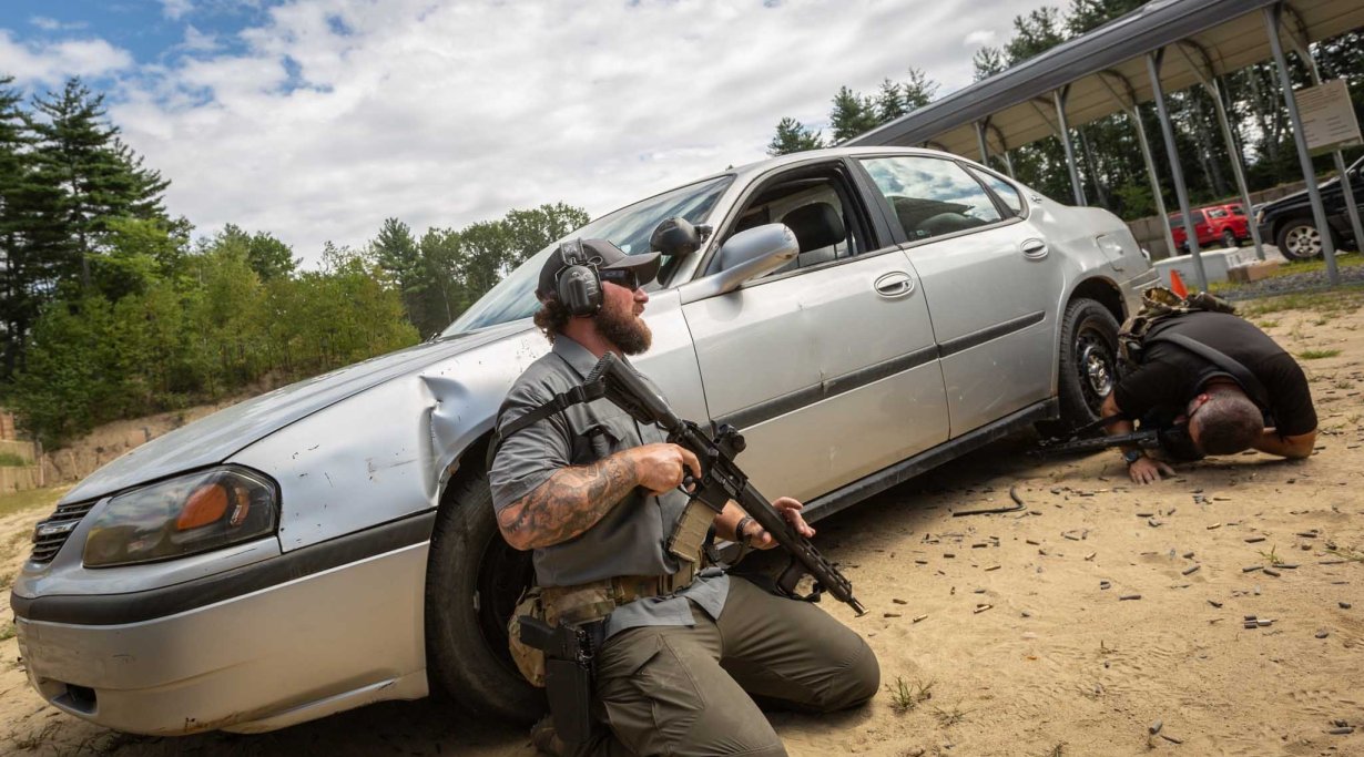 A two man shooting drill with the SIG Sauer M400 TREAD rifle