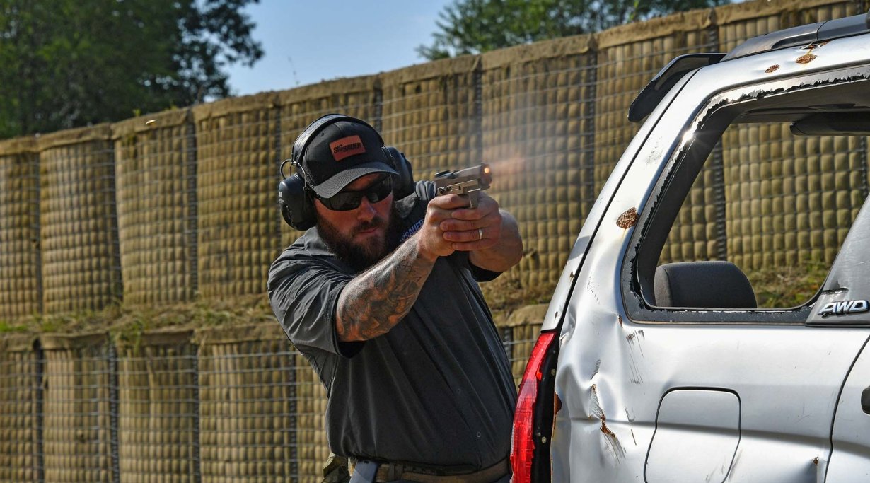 SIG Sauer P320 M17 pistol during the test