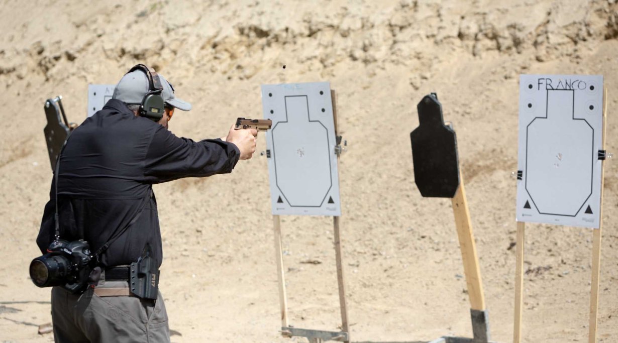  SIG Sauer P320-M17 pistol during the test