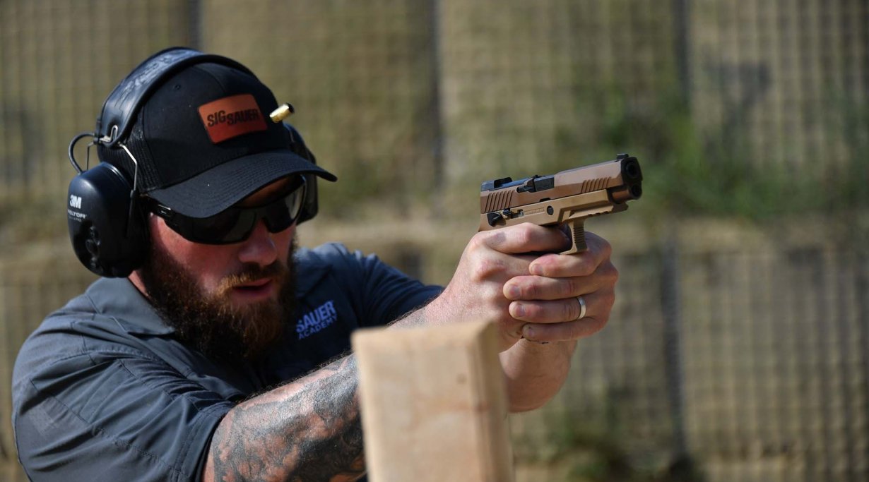 SIG Sauer P320 M17 pistol during test