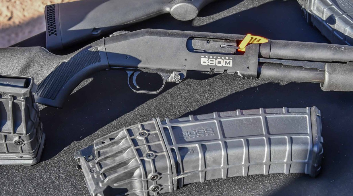 The new Mossberg 590M Mag-Fed 12-gauge shotgun 