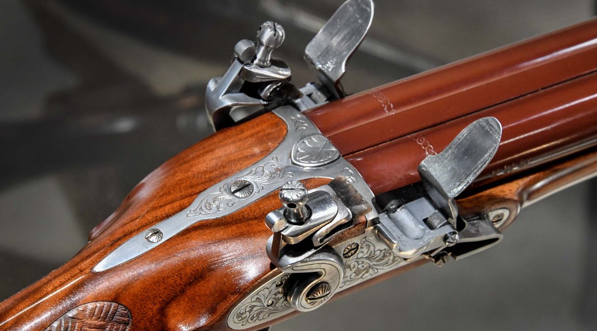 New flintlock side by side in 20 gauge by Pedersoli 