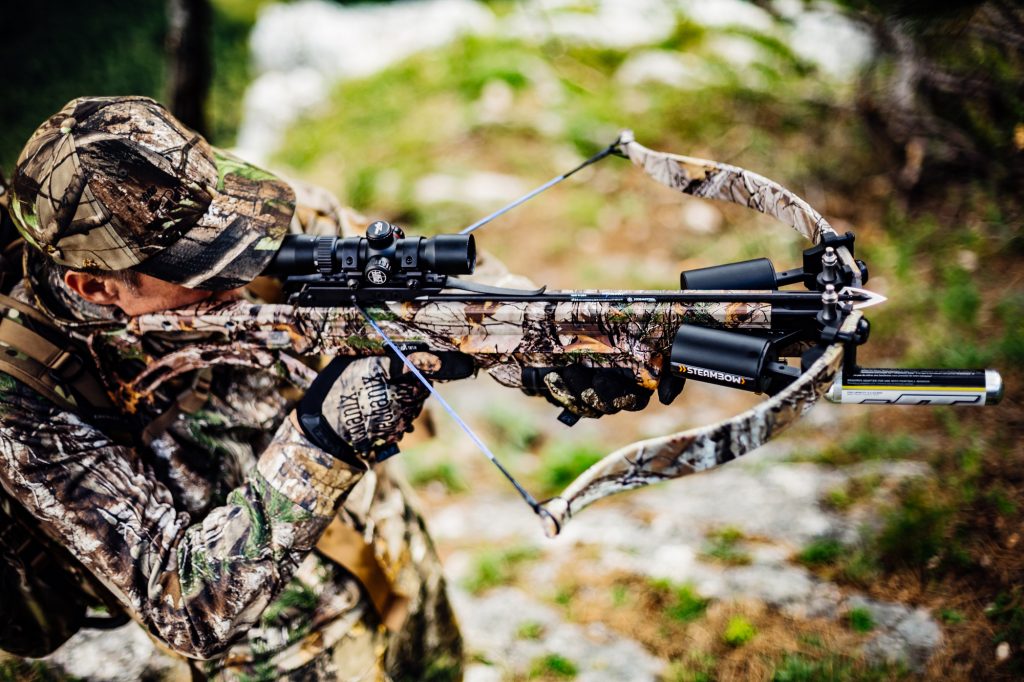 accessories: Steambow, the self-cocking crossbow