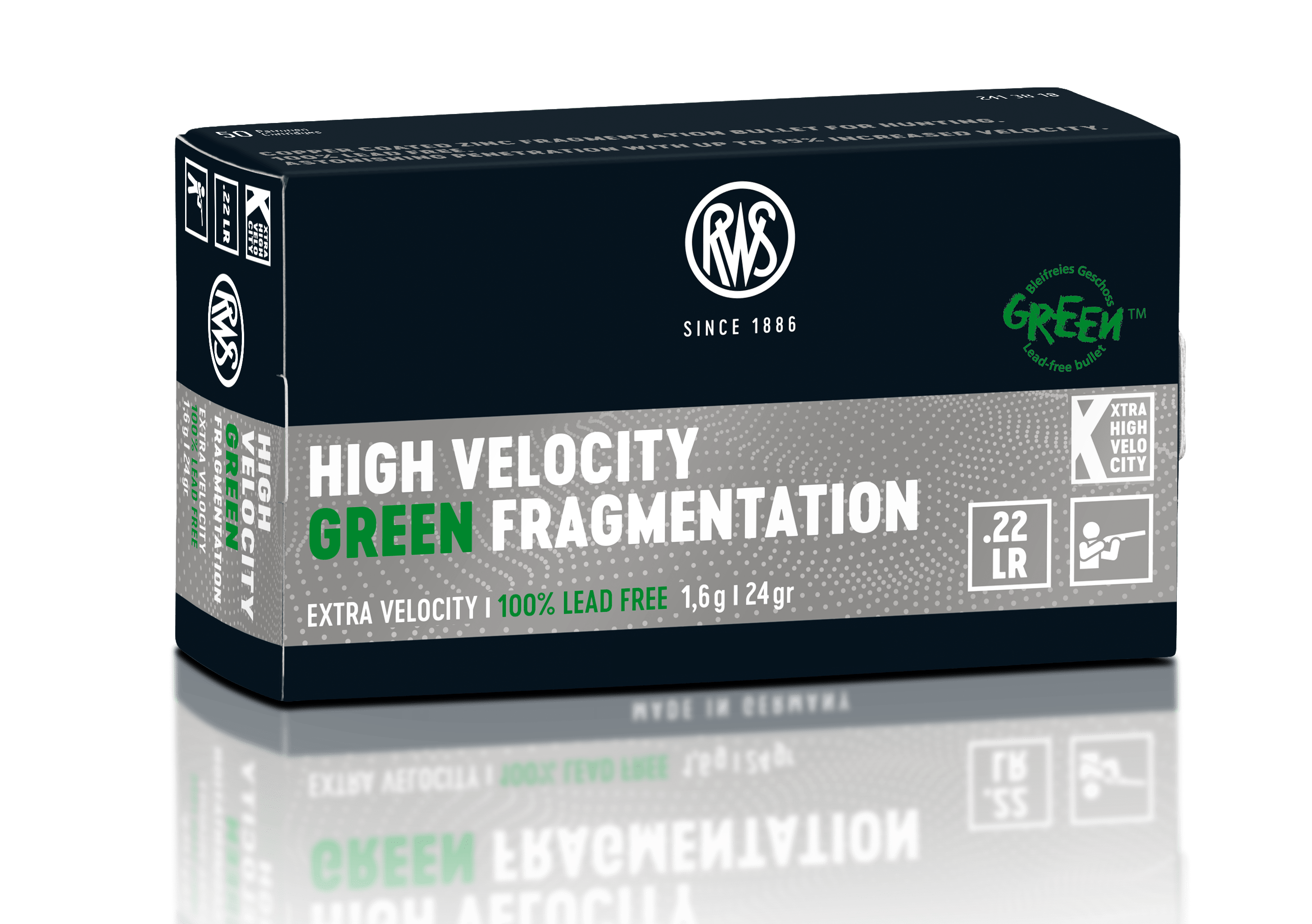 rws-ammunition: Lead-free .22 LR rimfire cartridges from RWS for hunting and sport - High Velocity Green and HV Green Fragmentation 