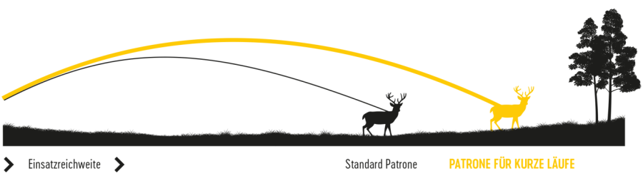 RWS Performance Line: 3 new calibers of short rifle hunting ammunition for short barrels are now available RWS Ballistics Performance Line Graph