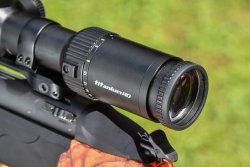 Delta Optical Titanium 4-24x50 HD, a riflescope for hunters and long-range shooters under test The eyepiece of the Delta Optical Titanium 4-24x50 HD.