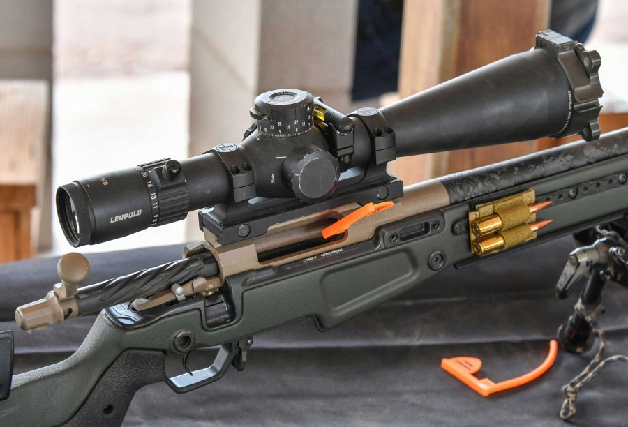 Leupold optics new products for hunting & sport at the IWA 2019 Leupold VX-5HD 4-20x52 mounted on repeater.