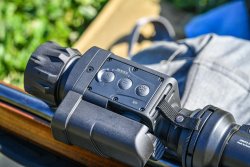 Test: Nitehog TIR-M35 Chameleon X-Core hunting clip-on thermal imaging optic three buttons on the top of the device