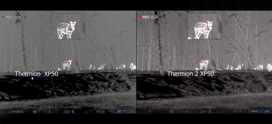 Pulsar discloses new flagship thermal imaging riflescope series: The Thermion 2 XQ/XP Comparison of the image produced by a first and second generation Pulsar Thermion