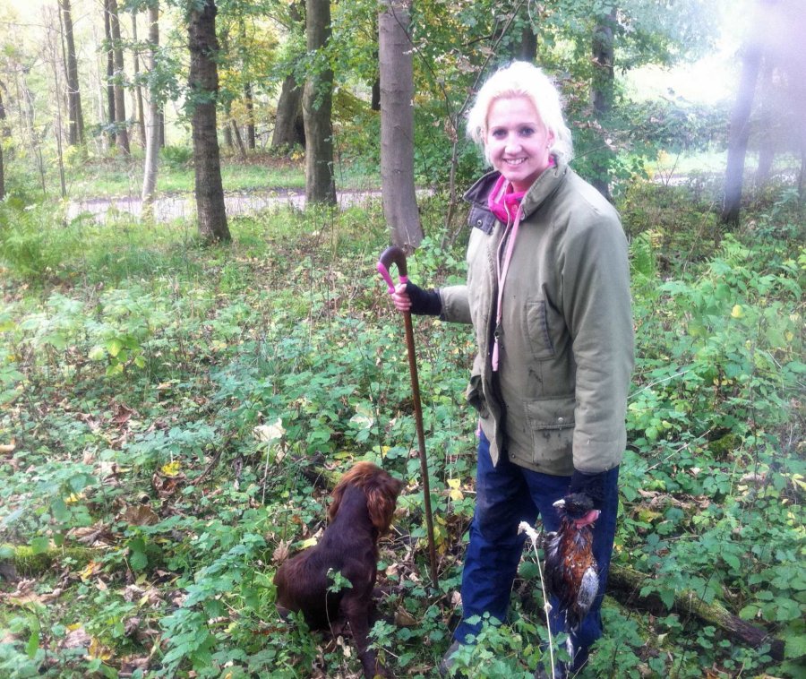 Sarah Mottram: Gamekeepers wife, underkeeper, keen shot and game cook Sarah Mottram picking up shoot day