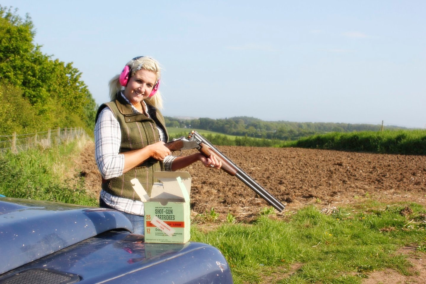 Sarah Mottram shooting pigeons with winchester 101