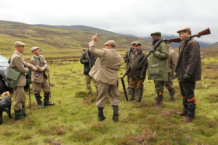 Preparation for shooting and hunting in the UK Gamekeepers walked-up grouse shooting