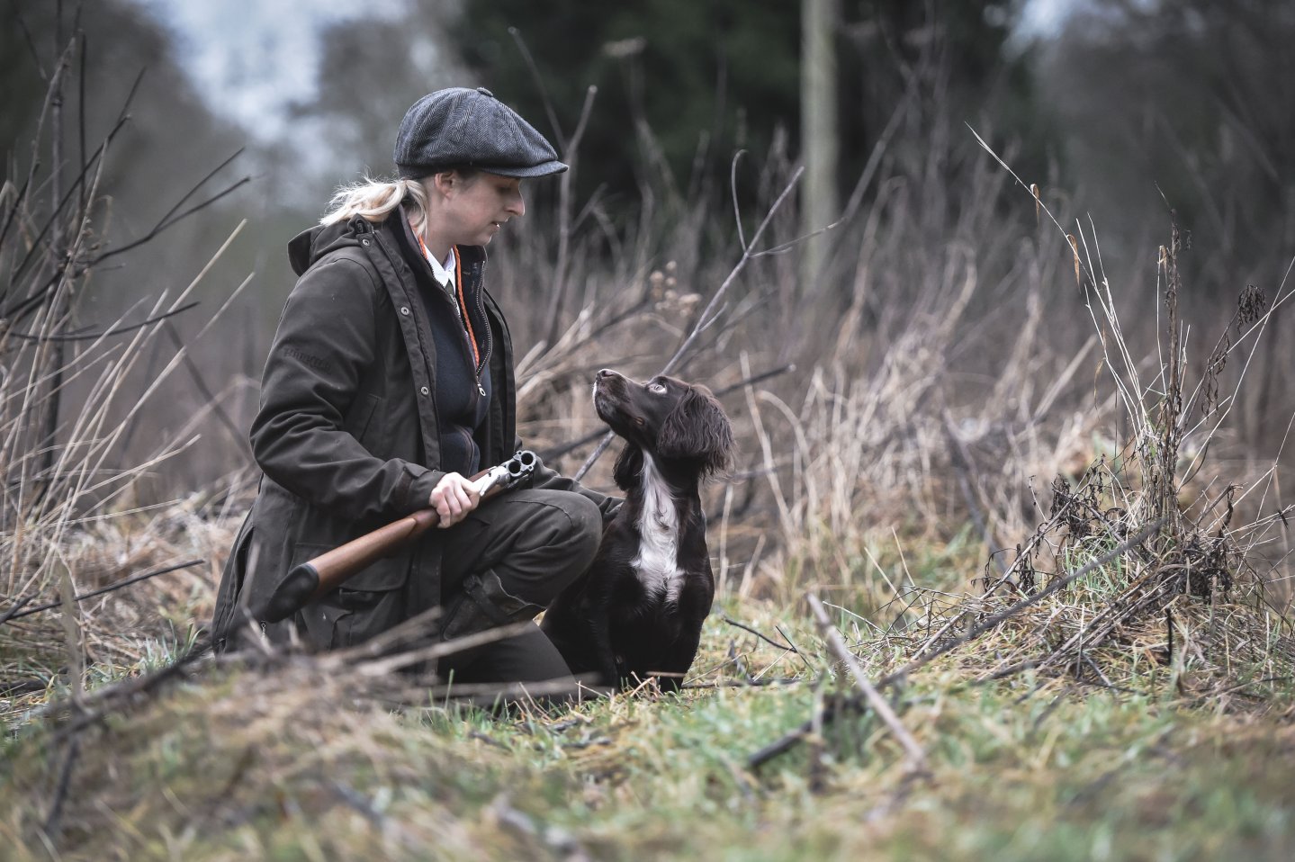 Lady hunter and shooter Emma Hope-Smith Emma Hope-Smith with her dog