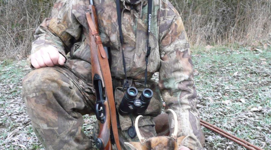 Stalker with his bronze medal buck 