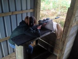 Sophie Littlewood: Deer Stalker, Deer artist and aspiring collector of exotic deer species. Sophie Littlewood shooting with a Blaser R8 Ziess scope