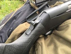Browning Mk3 Reflex HC in .30-06 caliber The HC system cocking button of the Browning Mk3 Reflex HC