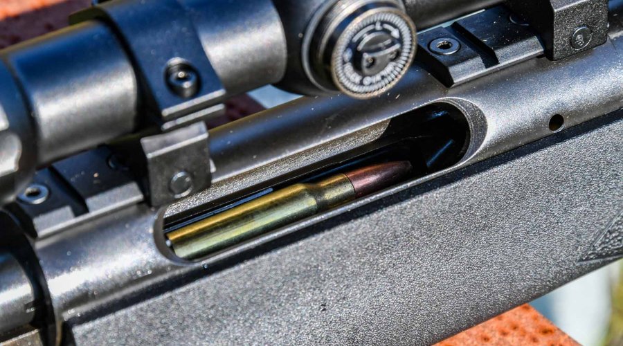 Cartridge in the chamber in the Remington 783 bolt action rifle