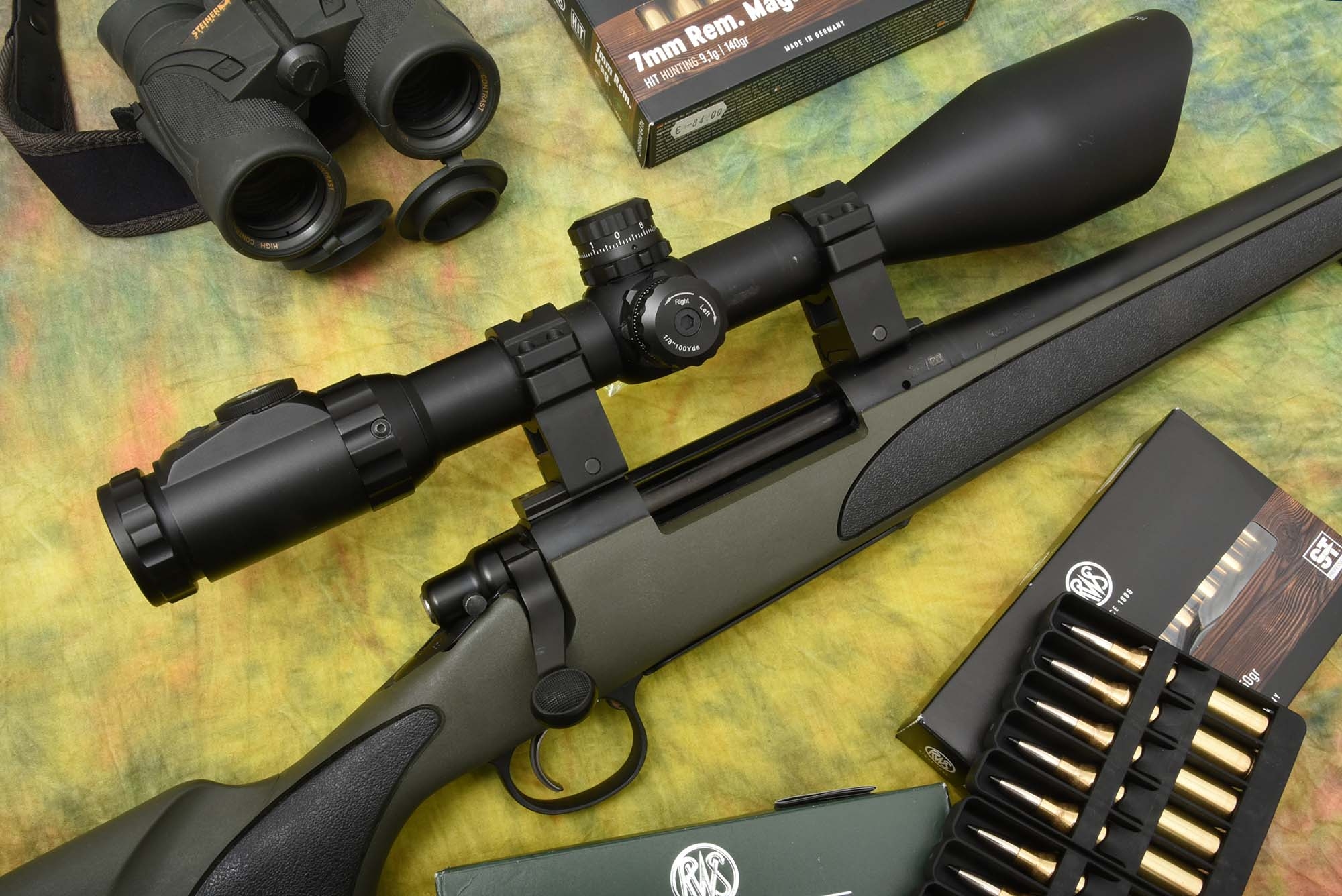 The Remington XCR rifle in 7mm Remington Magnum. 