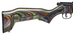Savage Minimalist, a new no-frills rimfire rifle line Savage Minimalist rimfire rifle with brown and green laminate stock
