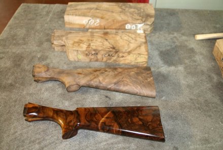 The stocks of the Cosmi shotguns