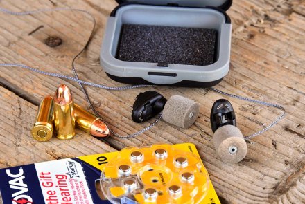 Etymotic GSP-15 GunSport Pro ear plugs Etymotic GunSport Pro earplugs in a protective case with a neck cord.