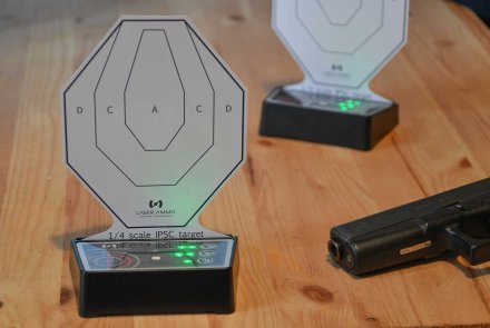 What can you do with the Laser Ammo I-MTTS Arena kit? The IPSC target card is scaled down to 1:4,