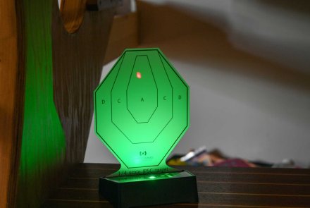 What can you do with the Laser Ammo I-MTTS Arena kit? a SureStrike cartridge with a red visible laser