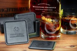 Not just firearms: new Nighthawk Custom wine and spirits accessories A set of high quality leather coasters with the Nighthawk Custom logo