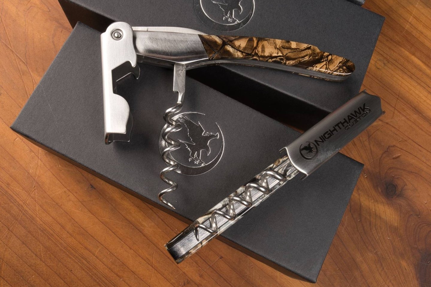 Not just firearms: new Nighthawk Custom wine and spirits accessories Nighthawk Custom's mammoth tusk waiter knife