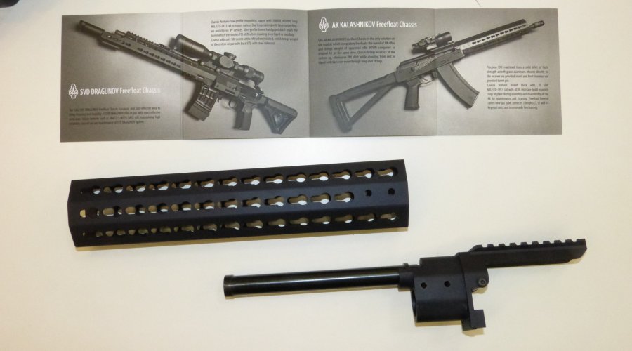 SureShot Armament: free float chassis for AK-type rifles SAG AK rifle chassis with free-fload forend
