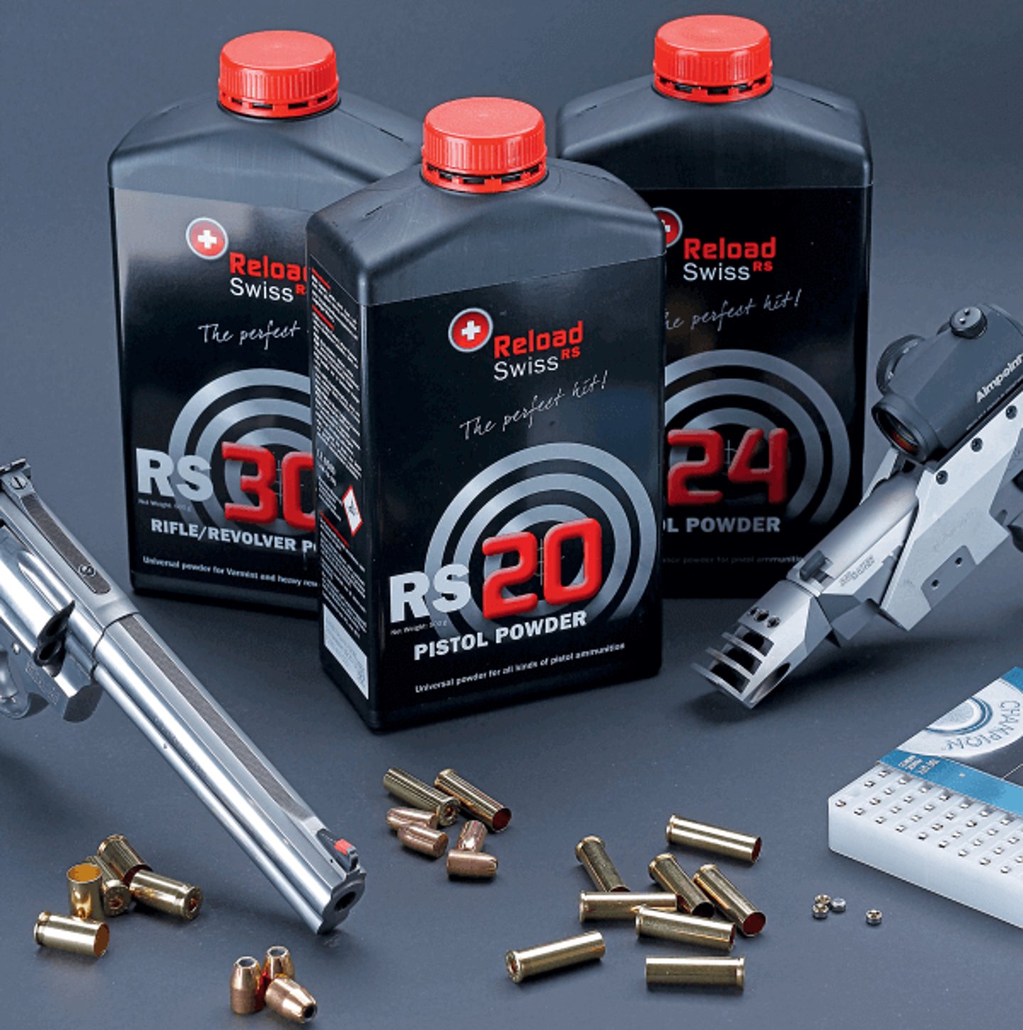 RELOAD SWISS (RS) Powder with load data for handgun ammunition