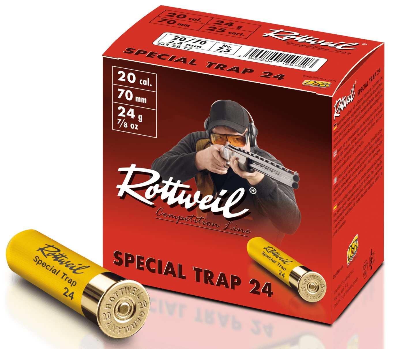 Rottweil Competition Line 2020: new shot ammunition for sports shooters in the popular 20/70 gauge with lead and soft iron shot ROTTWEIL COMPETITION LINE: Special Trap 24 Shotgun ammunition pack