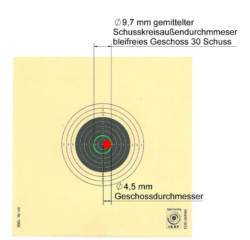 Scientific shooting test with match ammunition: there is no alternative to lead as a bullet material for sport shooters – Is the end of competitive sport looming? Luftgewehr-Schussgruppe mit bleifreien Geschossen