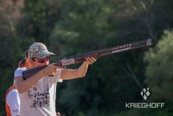 51st European Sporting Championship in Piancardato, Italy Inna Aleksandrova shoot with shotgun Krieghoff