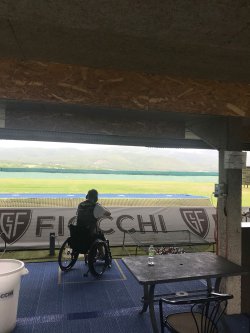 Parasport: interview with the German para-trap shooter Thomas Höfs Para-trap shooter during a competition