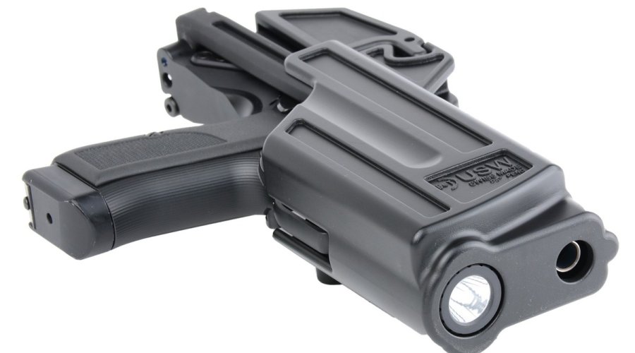 A brief history of the pistol carbines B&T “USW” pistol-carbine in its holster