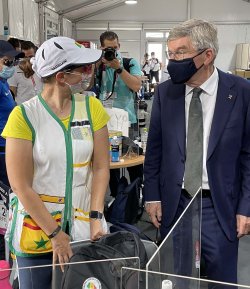 A skeet shooter's diary: my first experience at the Tokyo 2020 Olympics Chiara Costa and the President of the International Olympic Committee