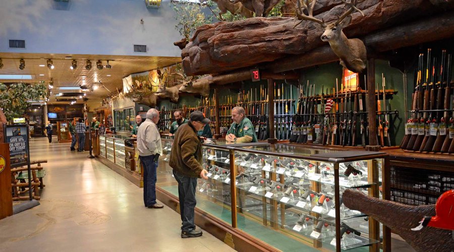 Firearms counter of the Bass Pro Shop