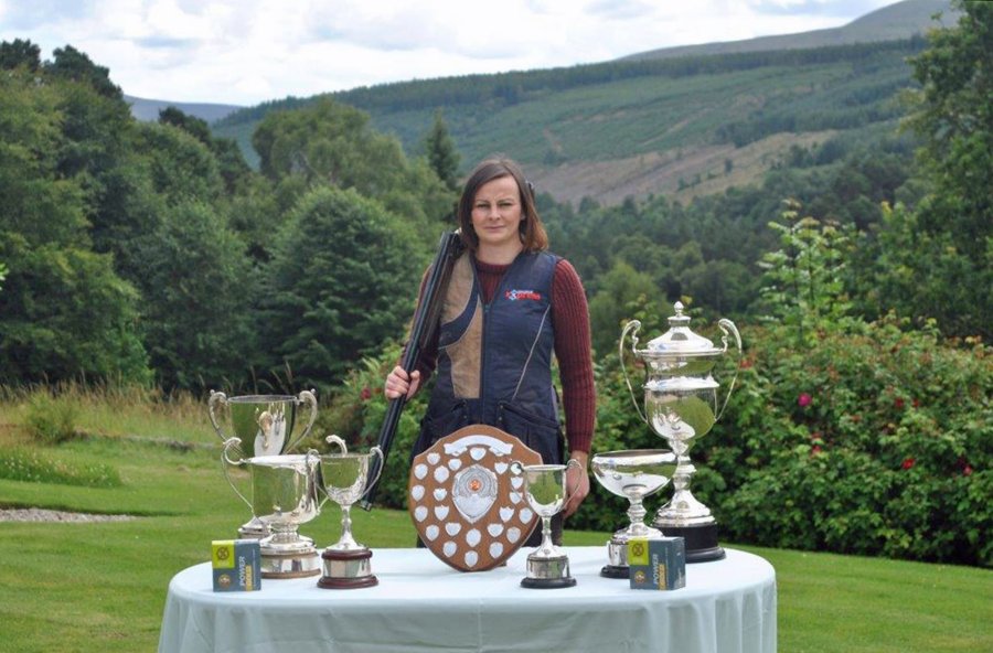 Carrie Smith lady shooter Carrie Smith with her trophies