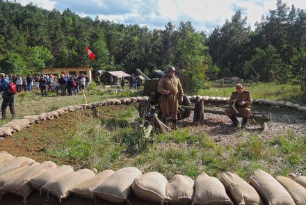 XI Military History Festival in Pivka Russian artillerymen at rest at Festival in Pivka