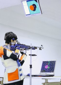 Rifle shooter with SCATT system and Meyton system