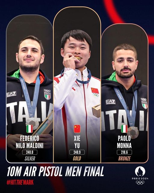 culture: 2024 Olympic Games, Day 2: gold for China and two medals for Italy in the 10m air pistol men's