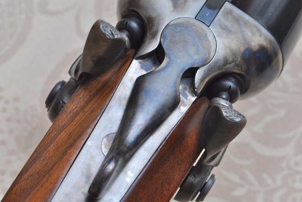 The Pedersoli "western trilogy" The Pedersoli Wyatt Earp shotgun with its classic, double (rabbit ears) hammers