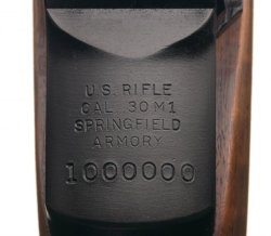 September 2018 Premiere Firearms Auction at RIA The markings of the M1 Garand rifle Serial Number One Million