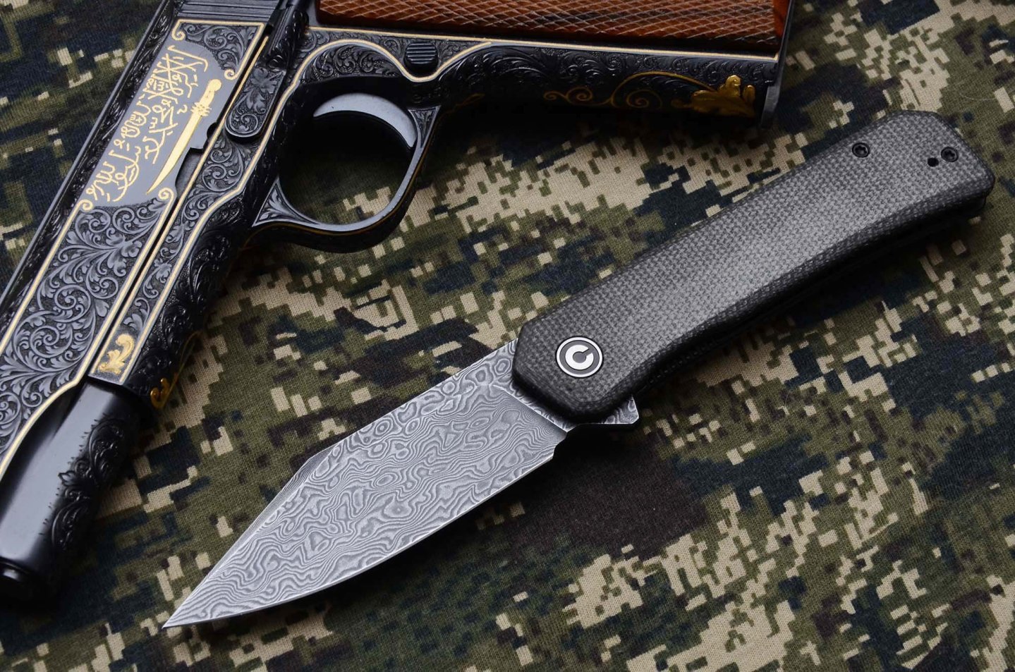 Civivi Relic: a Damascus knife within everyone's reach The Civivi Relic with Damascus steel blade and Micarta handle