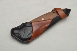 Lockin' knife prototype Lockin' knife prototype in its leather sheath