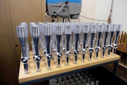 Visit to the riflescope manufacturer KAHLES Tubes lined up in rows