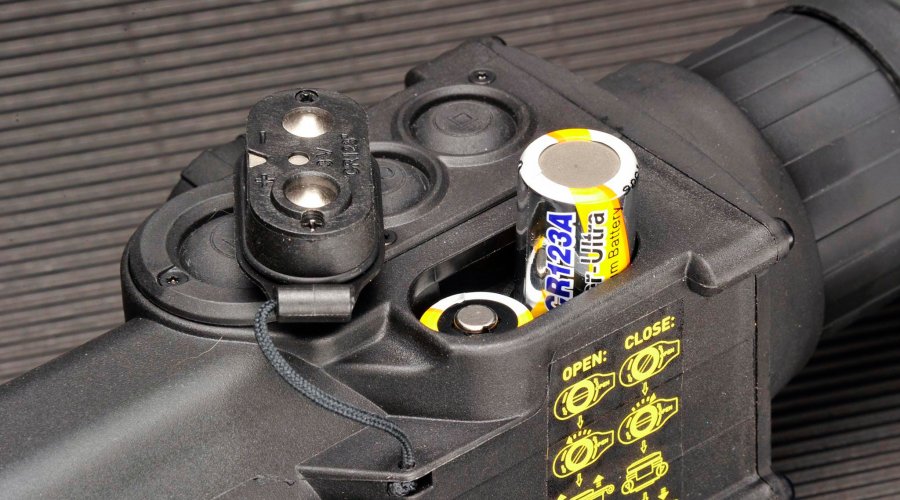 The riflescope's batteries