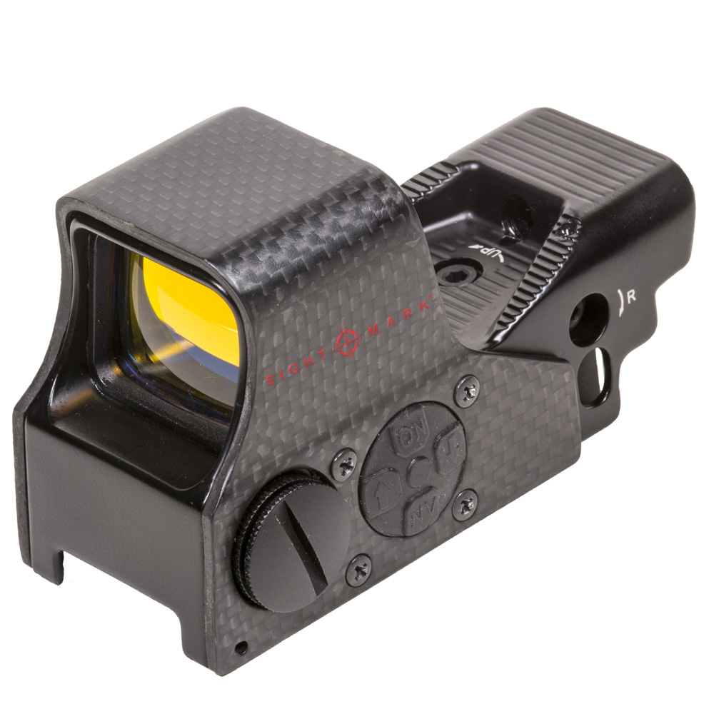 The new Sightmark Ultra Shot M-Spec FMS Carbon Fiber Reflex Sight Sightmark Ultra Shot M-Spec FMS Carbon Fiber Reflex Sight, front view