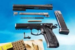 Test: CZ 75 Pro Tuning Taipan by Frankonia, a large caliber match pistol The CZ 75 Frankonia Pro Tuning Taipan disassembled